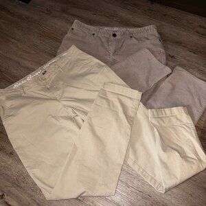 Eddie Bauer Tan Boyfriend Pants: Corduroy and Khaki size 6